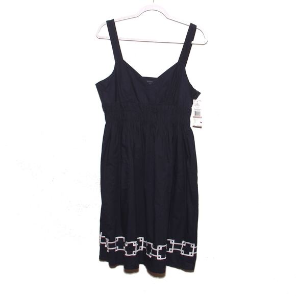 NEW Tommy Hilfiger Cotton Sleeveless Sundress Size 12 Black - Picture 1 of 10